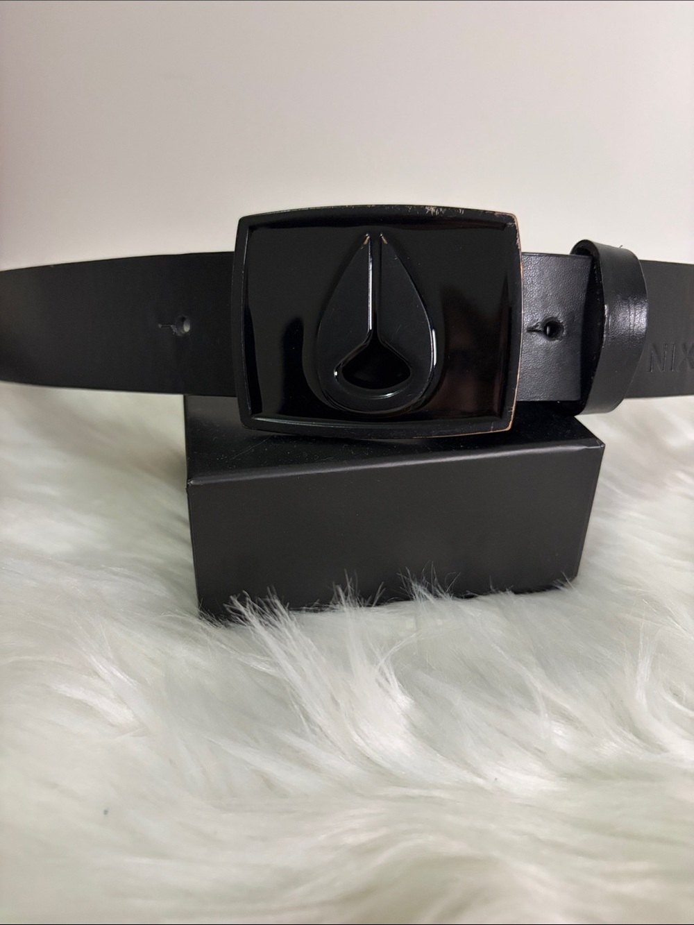Nixon Black Logo Buckle Men's Belt SIZE XS/S